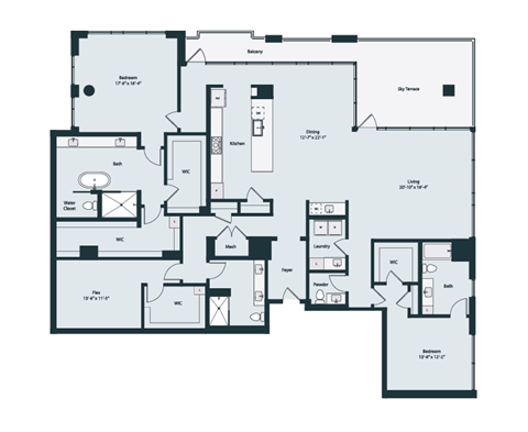 Floor plan for 3 beds, 3.5 baths, 3160 sqft